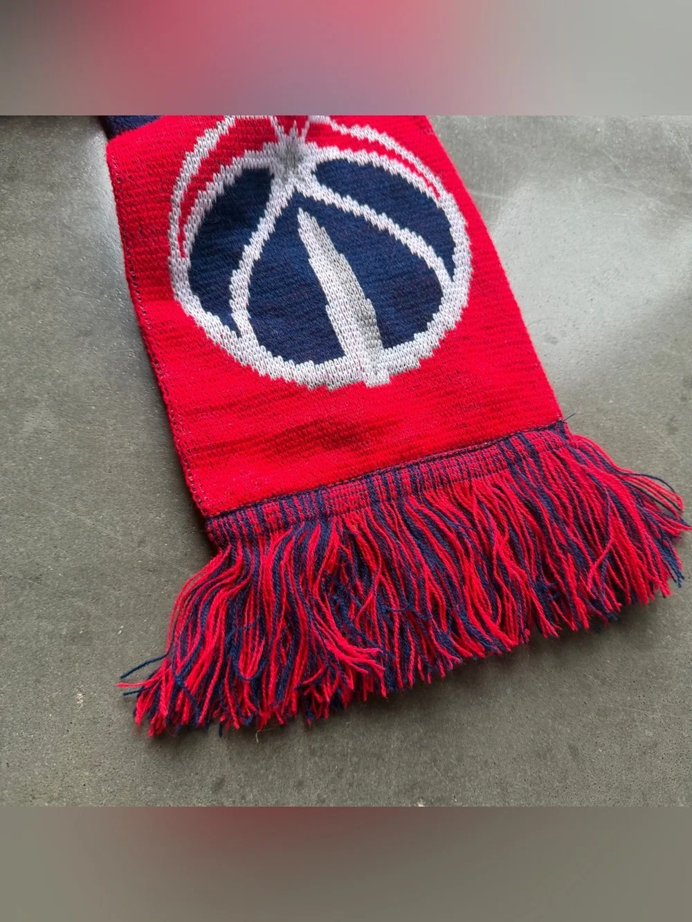 Red Wizards Basketball Scarf with Navy and White Logo